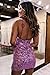 Noras dress Sequin Spaghetti Straps Homecoming Dress Short 2025 V Neck Hot_Pink Bodycon Corset Waist Cocktail Dresses for Teens 2