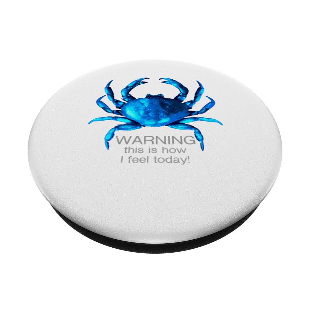 Funny Feeling Crabby Design PopSockets Swappable PopGrip, Black - Image 2