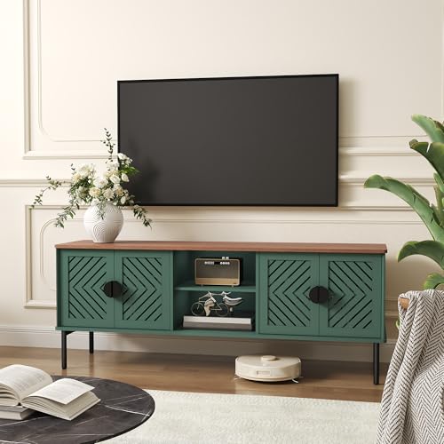Image of ARTPOWER 63 inch Modern TV Stands,Entertainment Center with Storage,Green