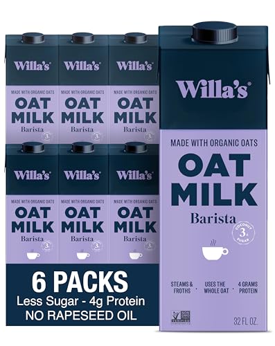Willa's Organic Barista Oat Milk – Barista Blend Unsweetened Oatmilk