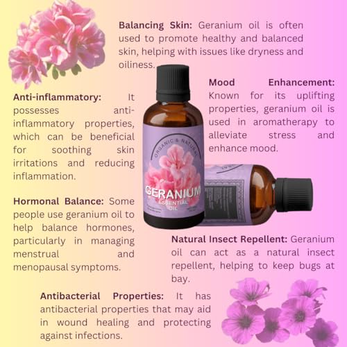 Image of Heilen Biopharm Heilen Biopharm Geranium Essential Oil, Pelargonium Graveolens, 100 g
