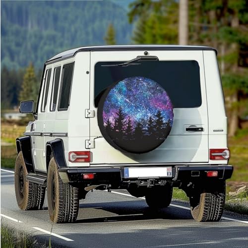 Image of Forest Spare Tire Cover PU Leather, Weatherproof Wheel Protectors Tyre Covers Universal Fit for Trailer RV SUV Truck Camper Travel Trailers, 16 inch Fits Tire Diameter 29.6 inch-31.5 inch