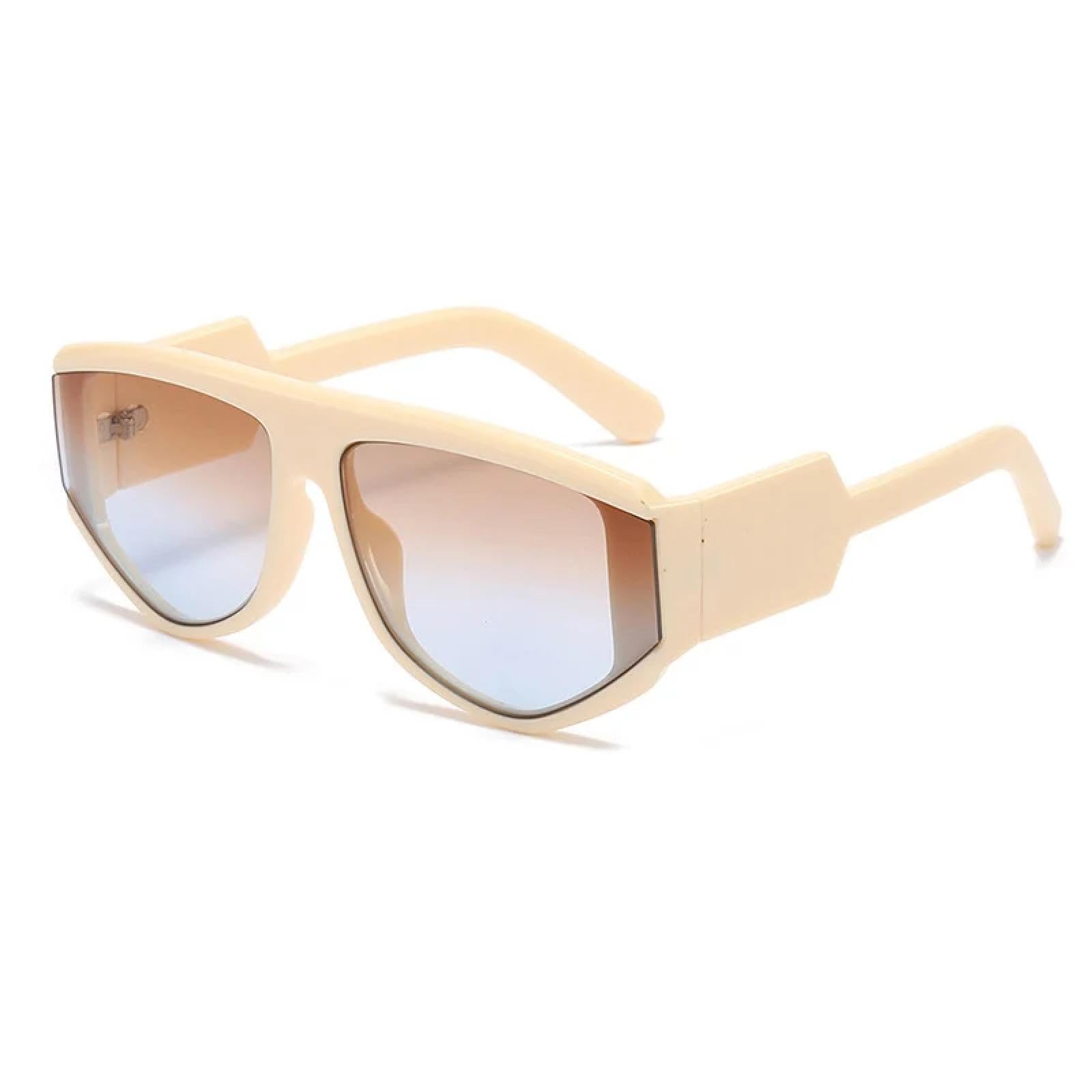 Occhiali da sole vintage oversize da donna, alla moda, alla moda, color caramella, eleganti e alla moda, per esterni, UV400 (beige, marrone e blu)