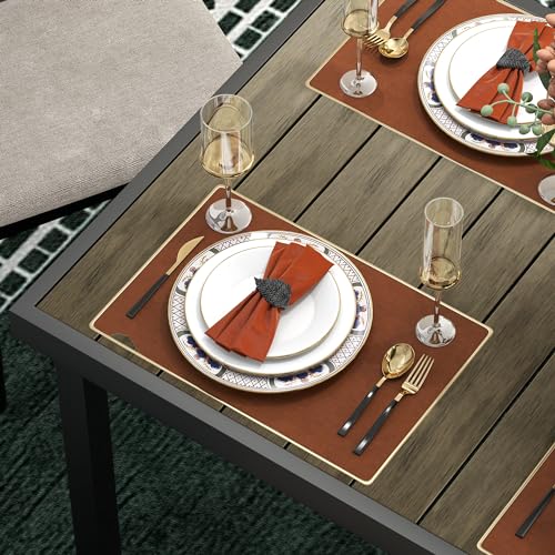 Table de jardin 190 cm 8 pers. effet bois, Outsunny