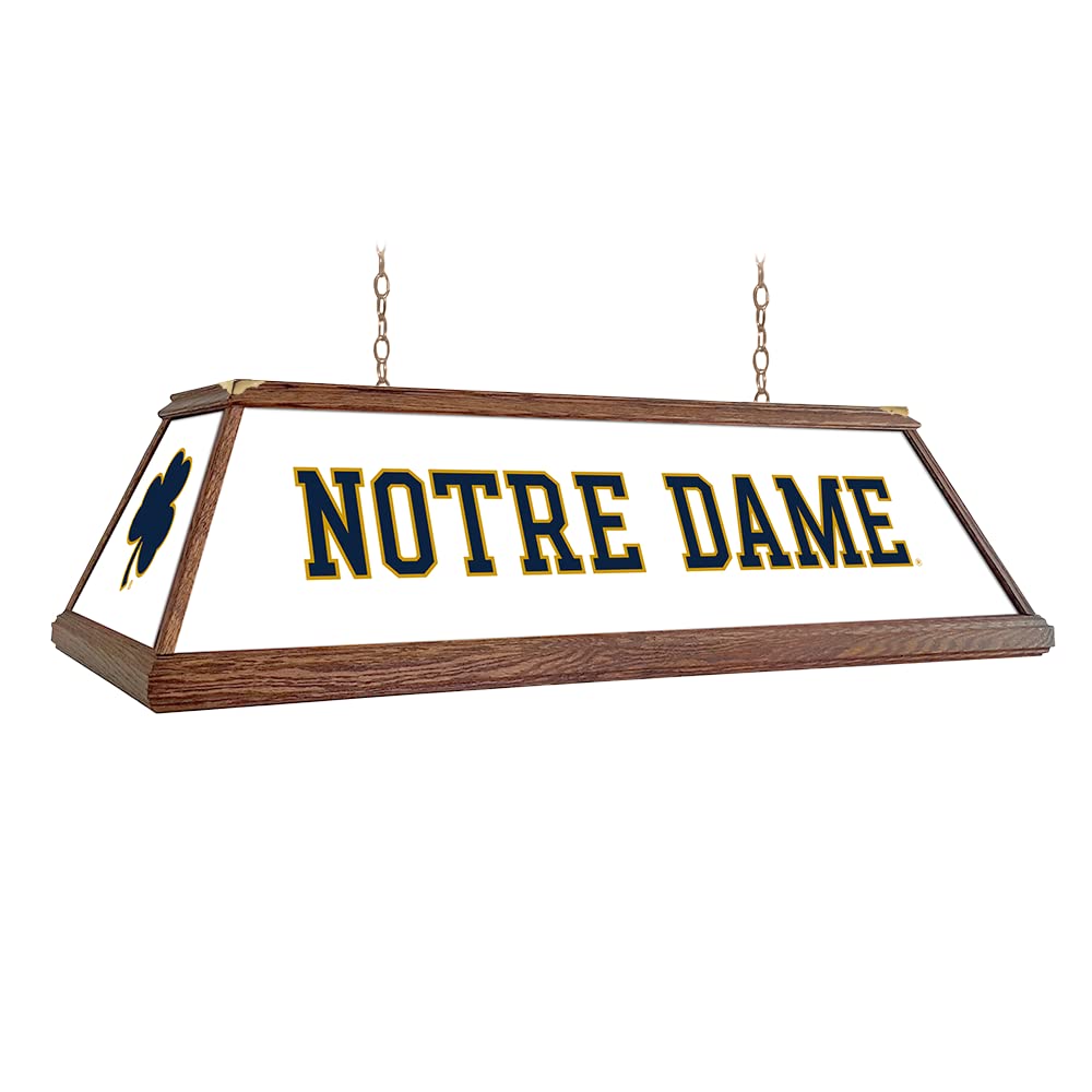 The Fan-Brand Notre Dame Fighting Irish Premium Wood Pool Table Light, White/Shamrock Cap - Team Bar Sign Décor: Home, Dorm, Garage, Office, Fan Cave