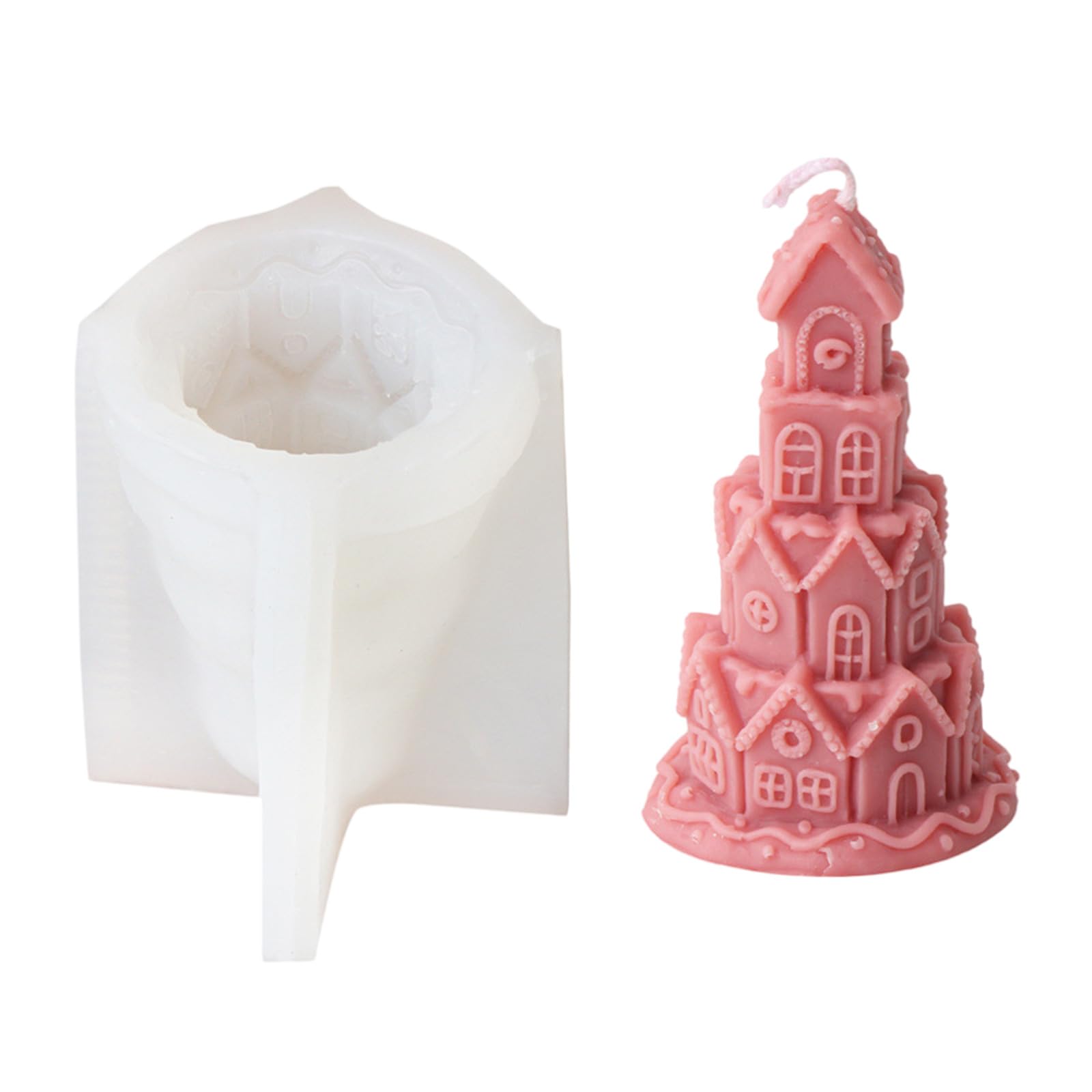 Yhplxyuus Shape Silicone Christmas Houses Molds Ornament Molds Castings for Home Table Decorations Christmas Houses House Shape Silicone