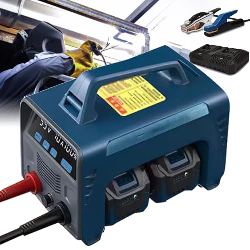 Máquina de soldar inalámbrica, 160 A, alimentada por pilas, inversor digital IGBT con arranque en caliente y fuerza de arco, incluye 2 baterías (pistola de soldadura de núcleo de flujo no incluida) Máquina de soldar inalámbrica, 160 A, alimentada por pilas, inversor digital IGBT con arranque en caliente y fuerza de arco, incluye 2 baterías (pistola de soldadura de núcleo de flujo no incluida)