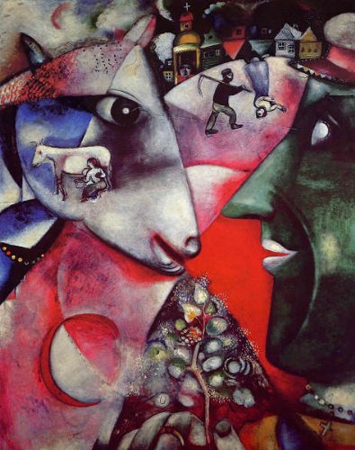 Amazon.co.jp: シャガール・「私と村」 プリキャンバス複製画