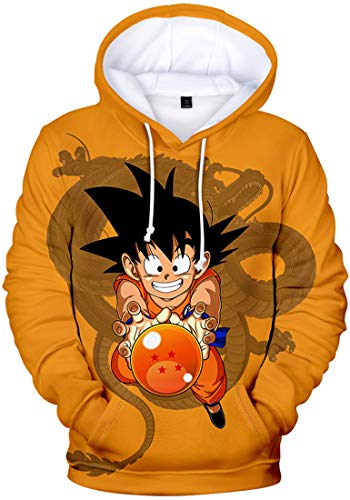 PANOZON Sudadera Goku Hombre con Capucha Chaqueta Anime de Figuras de Songoku Mangas Largas (2XS, 02...