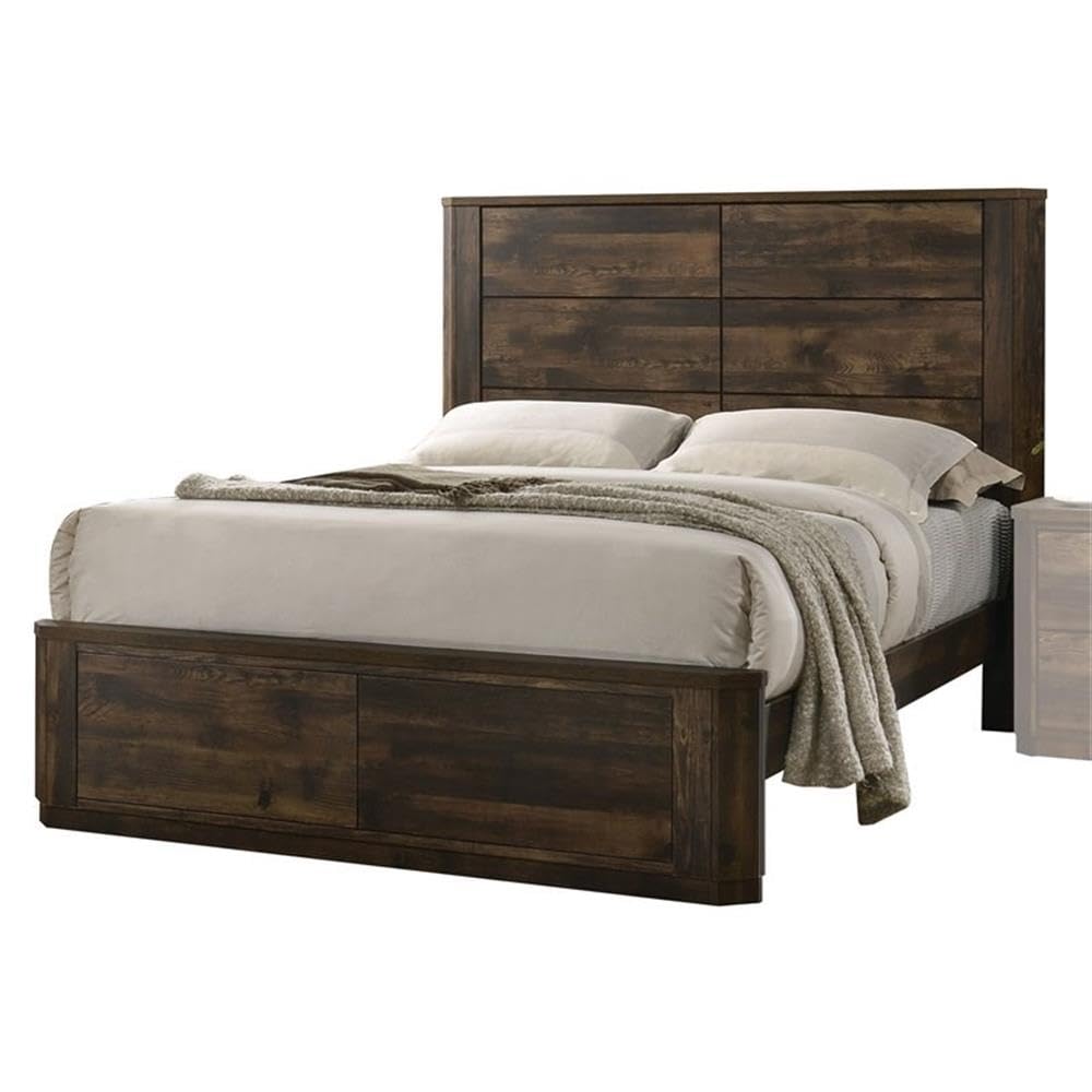 Cama Elettra Queen Panel en nogal antiguo