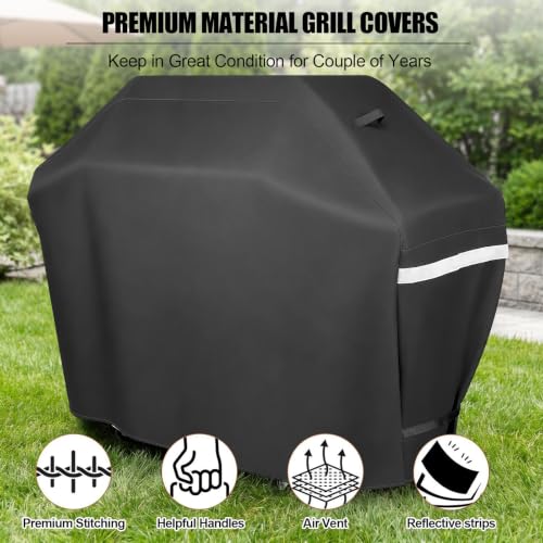 Image of 65 Inch Grill Cover for Outdoor Grill, Heavy Duty Waterproof BBQ Cover