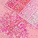 22000 Pcs Pink Flatback Pearls and Rhinestones for Crafting, Resin Rhinestones Gems Pearls for Bedazzling, Mixed Size 3-6mm Half Pearl Gems Beads for Nails Face Eyes Makeup Bottles Shoes DIY Crafts