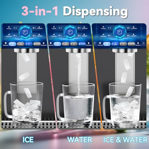Image of Nugget Ice Maker Machine Countertop, Ice /Water /Ice & Water Optional, 95LBS /24H Soft Pellet Crushed Chewable Ice Machine with Self-Cleaning for Home Office Kitchen Party RV