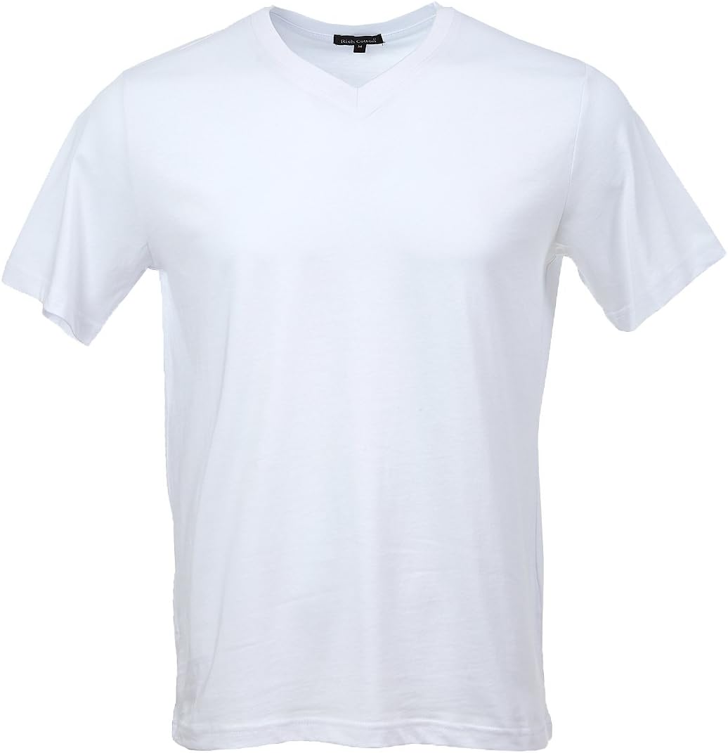 V Neck T Shirts 4 Packs Slim Fit Lightweight Cotton Tee Unisex Men Women 4 Colors Mixed