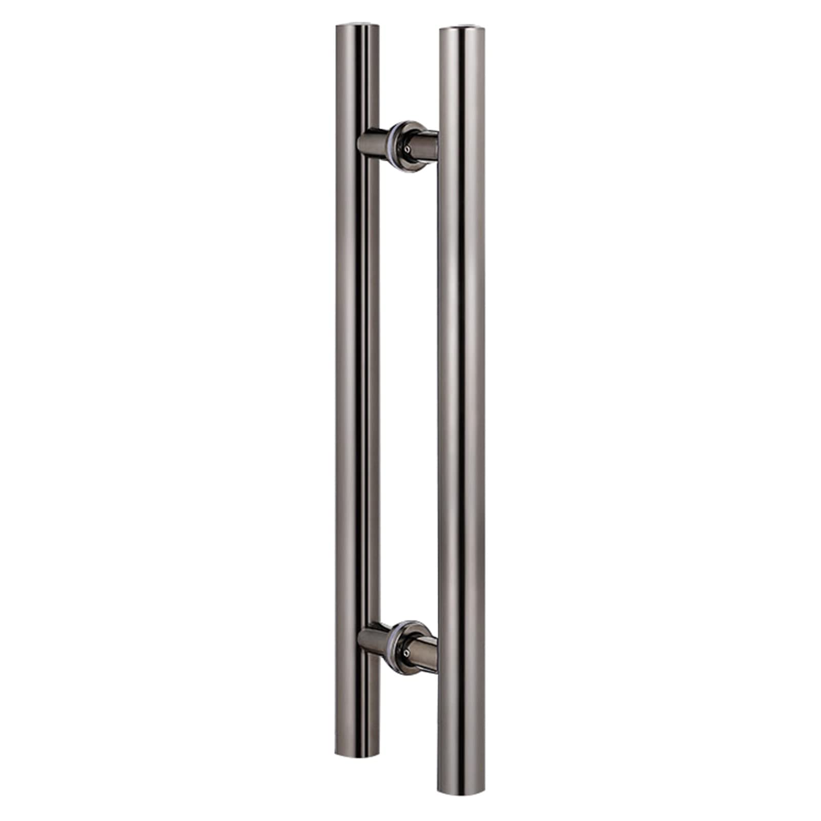 Poignée de porte en verre longue noire brillante en H pour cabine de douche