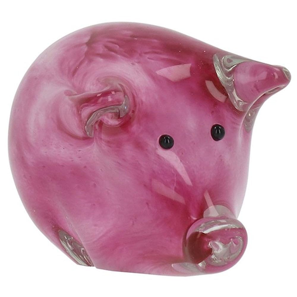 Shudehill Giftware Joe Davies Art In Glass Handmade Pig Figurine L 351310