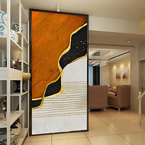 Toile abstraite jaune moderne affiche dorée mur Art pour décoration salon