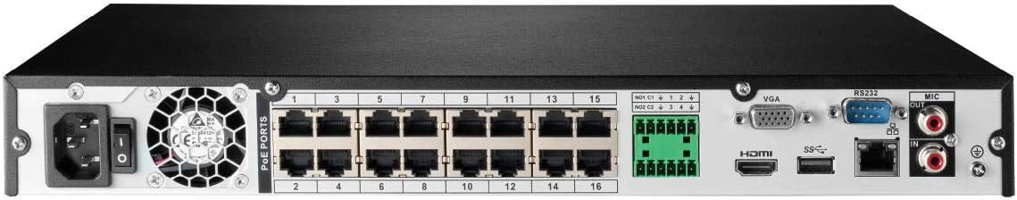 Zadní view of the Lorex N861D63B NVR with various ports