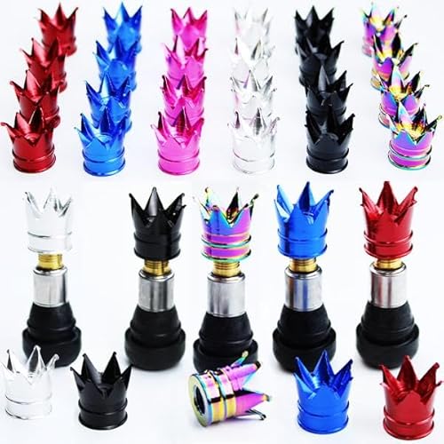 王冠 エアバルブ キャップ 4個 ピンク アルミ タイヤ エアーバルブ 金属 自動車 バイク MTB 米式タイプ クラウン