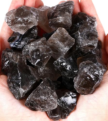 QINJIEJIE Smoky Quartz Crystals Raw...