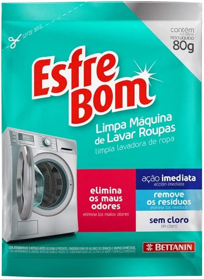 EsfreBom - Limpa Máquina de Lavar Roupas Sachê de 80 g, Bettanin