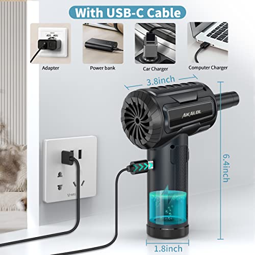 Compressed Air Duster,Electric Duster 110000Rpm Air Blower For Computer Replace Canned Air Can Keyboard Cleaner Pc Air Dusters Compressed Air Electric,3 Speeds-Powerful 7600Mah #TOP4