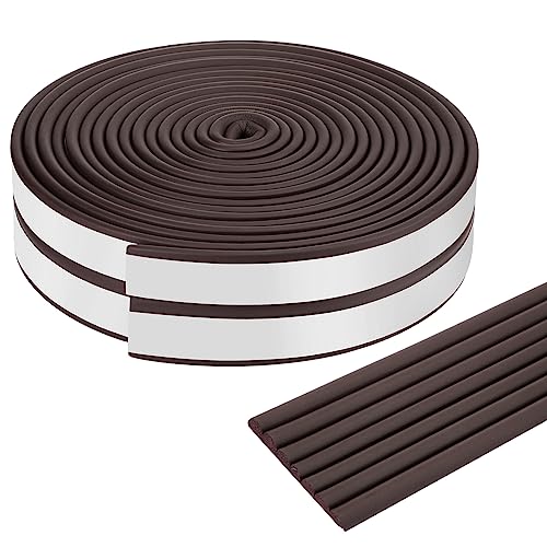Image of Tradder 59 ft Extra-Wide Baby Proofing Table Edge Protector Crib Rail Bumper Child Safety Bunk Bed Ladder Cover Furniture Fireplace Desk Corner Guard with Adhesive Pre-Taped Foam Padding (Brown)