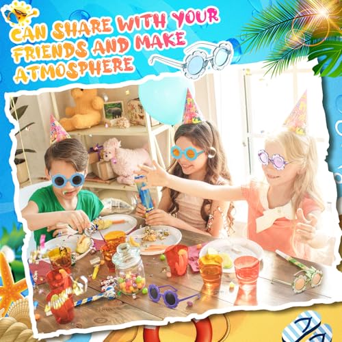 24 Pairs Flower Sunglasses Bulk Round Cute Flower Shaped Glasses Groovy Sunglasses Beach Eyewear Party Favors4