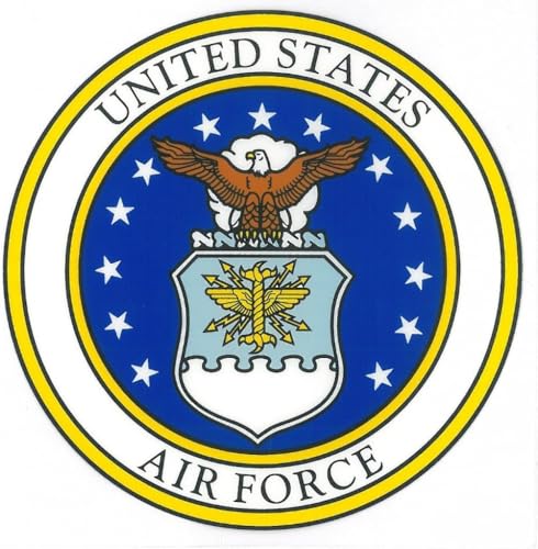 Officially Licensed U.S. Air Force (USAF) Emblem Decal | Sticker for Truck or Car Windows, Laptops, Tablets, etc. | Perfect for Active Duty, Veteran & Military Gift | 4" Diameter | Old Dominion LLC