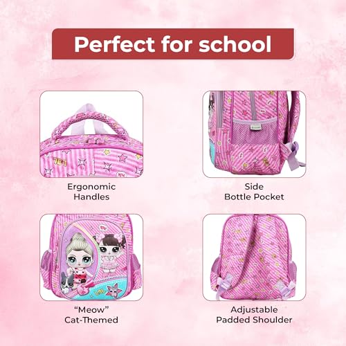 Image of Disney Kids School Bag /Cartoon Printed Causal Daypack /Lightweight Spacious Waterproof Tuition Bag /Backpack for Children /Girls Lightweight, Spacious, Waterproof -12 /15 /17 inches