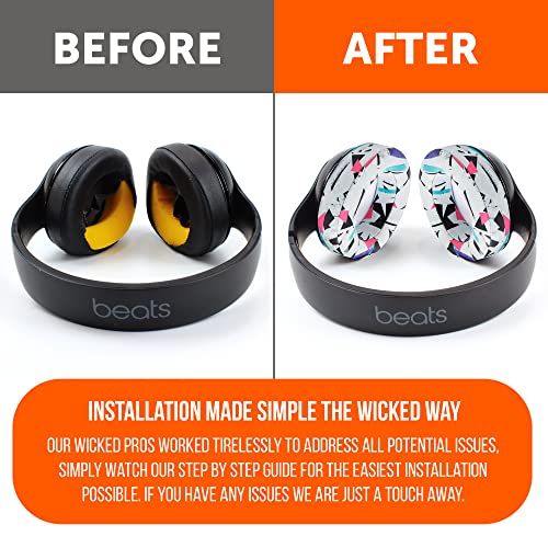 Image of WC Wicked Cushions Replacement Ear Pads for Beats Studio 2 & 3 (B0501, B0500) Wired & Wireless | Does NOT Fit Beats Solo | Softer PU Leather, Enhanced Foam & Stronger Adhesive | 90's White