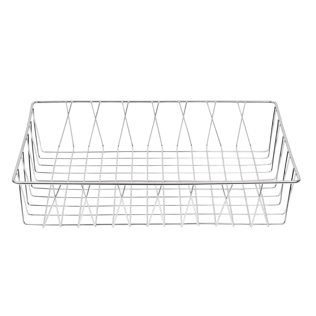 Olympia Kosz ekspozycyjny z drutu St/St 450 x 300 x 100 mm uchwyt ze stali nierdzewnej piekarnie