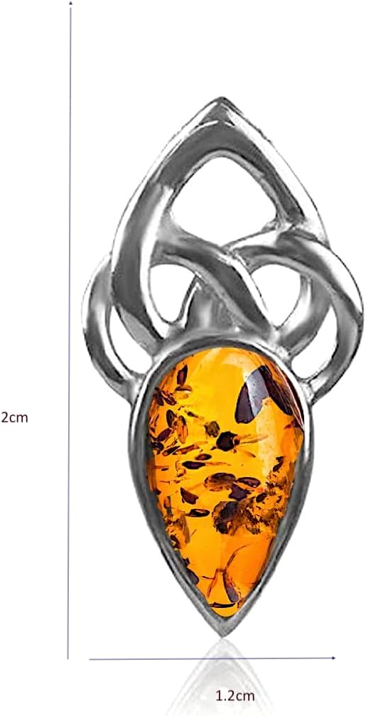 Ian and Valeri Co. Amber Sterling Silver Celtic Pendant Necklace 18 Inches - Image 3