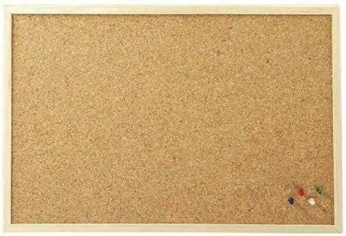 Cork Board Pin Notice Office Memo School with Push Pins Board Requisite Needs Wooden Natural Frame Board (60CM x 90CM)