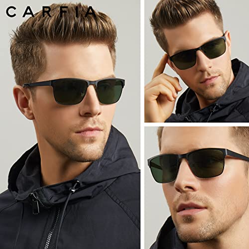 Image of CARFIA Metal Mens Sunglasses Polarized UV400 Protection for Driving Fishing Hiking Golf Everyday Use CA5225