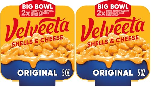 Image of Velveeta Shells & Cheese Original Shell Pasta with 2X the Creamy Shells Big Bowl Microwave Meal, 5 oz Tray (Pack of 2)