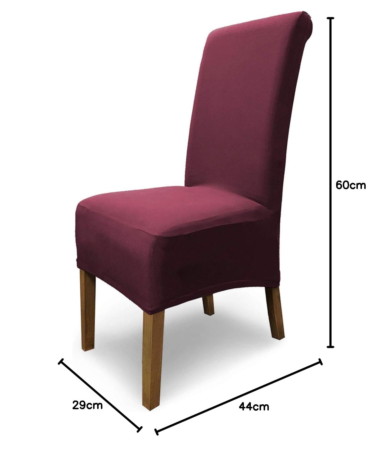 SCHEFFLER-Home Coprisedie Emma/Set di 2 Copri Sedie da Pranzo Elastici/Sedie da Pranzo/Coprisedie Elasticizzato in Cotone con Fascia Elastica/Coprisedie Eleganti, Bordeaux