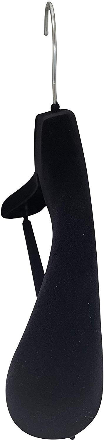Kiroplast 12 Grucce Velluto Portapantaloni Appendini Porta Pantaloni Giacca Spalla Larga Capospalla Antiscivolo con Asta Barra Pantaloni Cappotti Stampelle Portapantalone Floccate Cappotti (42 cm)