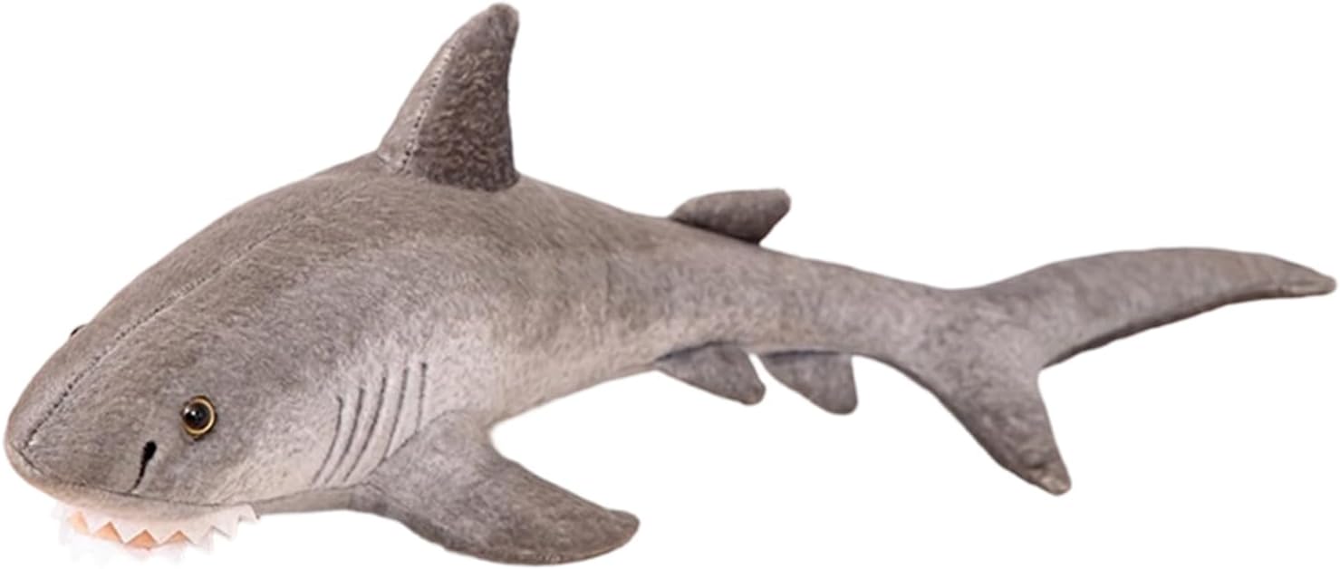 Shark Plush - 60 cm Large Cartoon Simulation Shark Toy Soft Stuffed Sea Animal Doll Multifunctional Design Large Selection of Cuddly Dolls for Kids Girls Nursery Home