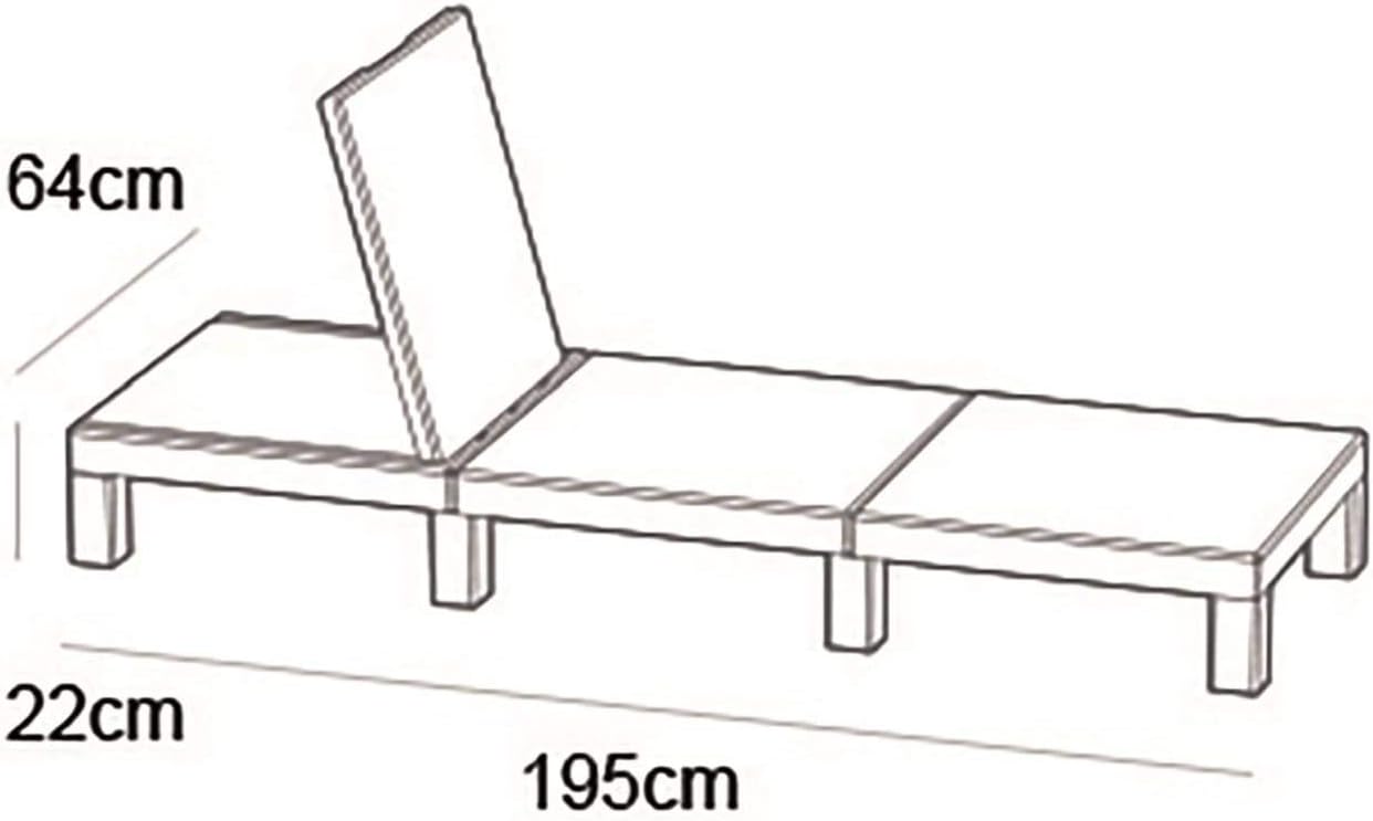 Allibert - Chaise Longue Daytona SL, 22 x 195 x 65 cm, Plastique, Gris (Graphite) — vue 4