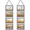 4×6 Hanging Collage Picture Frame Set Rustic 8 Opening Horizontal Frames Display 4 by 6 Photos Prints for Wall Decor