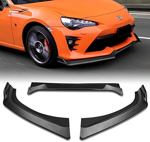 3PCS Front Bumper Spoiler Lip Compatible with 2017-2020 Toyota 86+6PCS Side Skirt Extensions Splitters Diffuser Winglet Wind Lip 59" x 4" Universal, Unpainted Matt Black (9PCS)