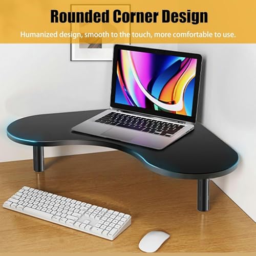 Support de moniteur d'angle ergonomique avec hauteur réglable et rangements