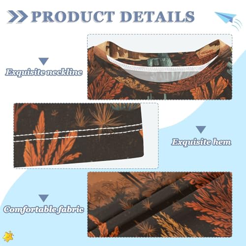 Boys Short Sleeve T-Shirts Cactus Cowboys Horse Rashguard Kids Swim Shirts Sun UPF 50+3