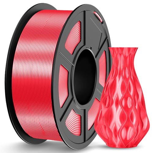 Image of JAYO Silk PLA Filament 1.75mm Red 1.1kg, Metal-Like Shiny PLA, Smooth Silky Finish, Easy to Print, Accuracy + /- 0.02mm, Fits for Most FDM 3D Printers