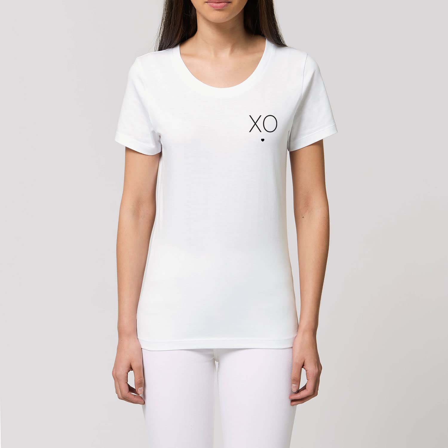 Damski T-Shirt Expresser - XO - Sportowy styl Street-Style Basic T-Shirt z bawełny organicznej na wiosnę i lato