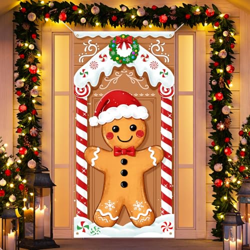 Sionoiur Gingerbread Door Cover Decorations