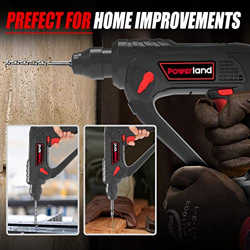 Powerland HD08 Akku-Bohrhammer 20 V Akku-Bohrhammer 3-in-1-Funktion mit 2.0 A Lion-Akku/Schnellladegerät Li-Ionen-Werkzeugsatz gutes Werkzeug für Zuhause in der Garage und im Freien – Bild 8