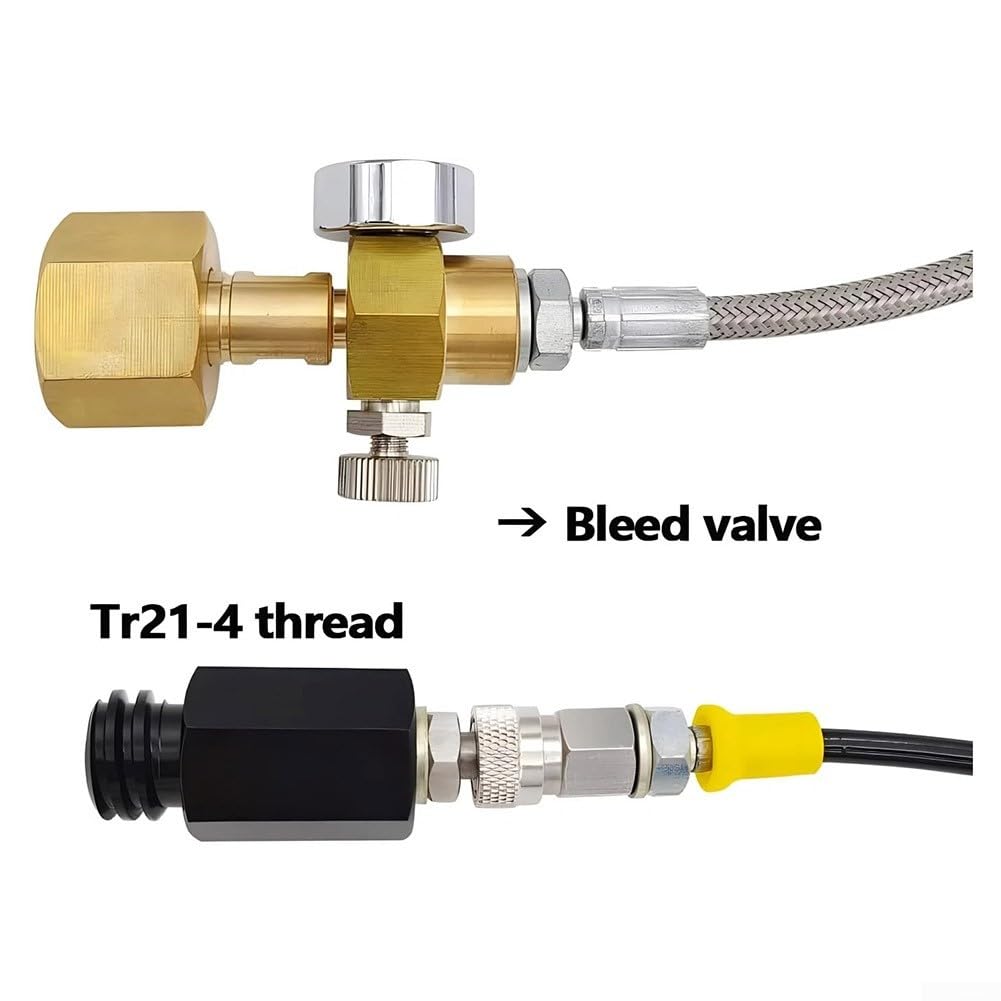 Adattatore TR21-4 in acciaio inox da 150 cm, adattatore per bottiglie in ottone e alluminio ad alta pressione per sodastream, adattatore per cilindri grandi CGA320, tubo per gasatore d'acqua 4500 psi