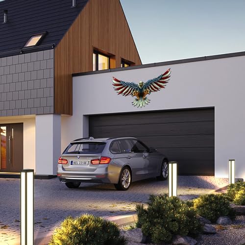 Wocoka EAGLE-02100 Metal American Bald Eagle Wall Art,40 Inch*24 Inch Oversize Metal Eagle Wall Decor American Flag Bald Eagle Hanging Patriotic Sculpture Independence Day Wall Decorations(4 Pieces Combined) thumb #4